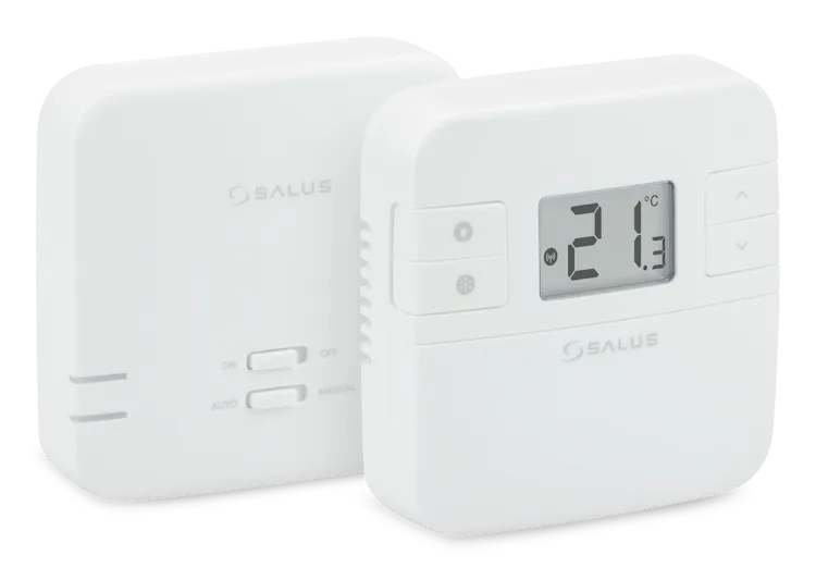 Termostat de ambient wireless SALUS RT310RF, neprogramabil, cu receptor inclus